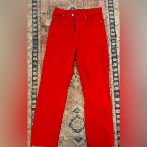Adorable vintage red denim pants